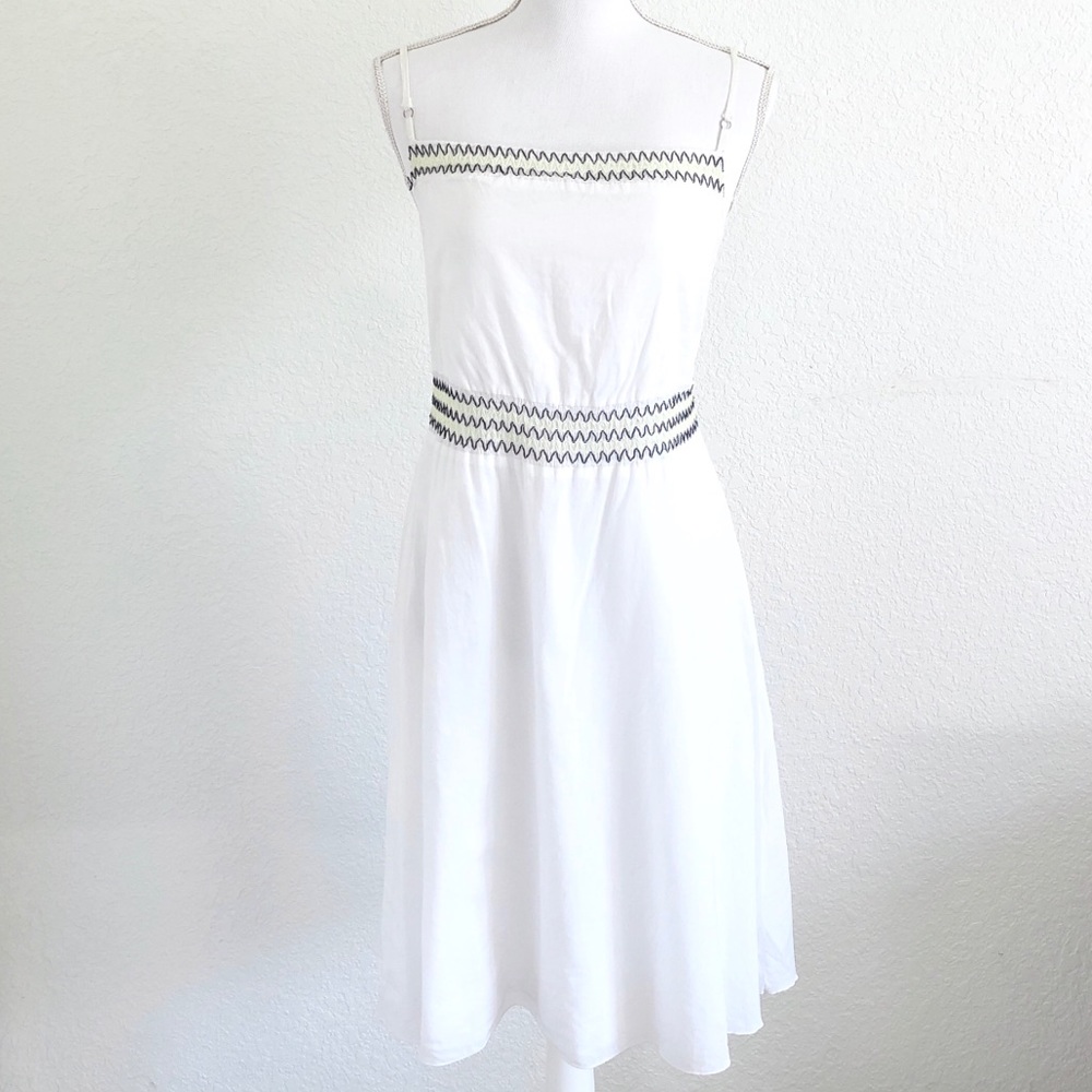 SPLIT • FIT & FLARE SUNDRESS W/ CHEVRON STITCHING
